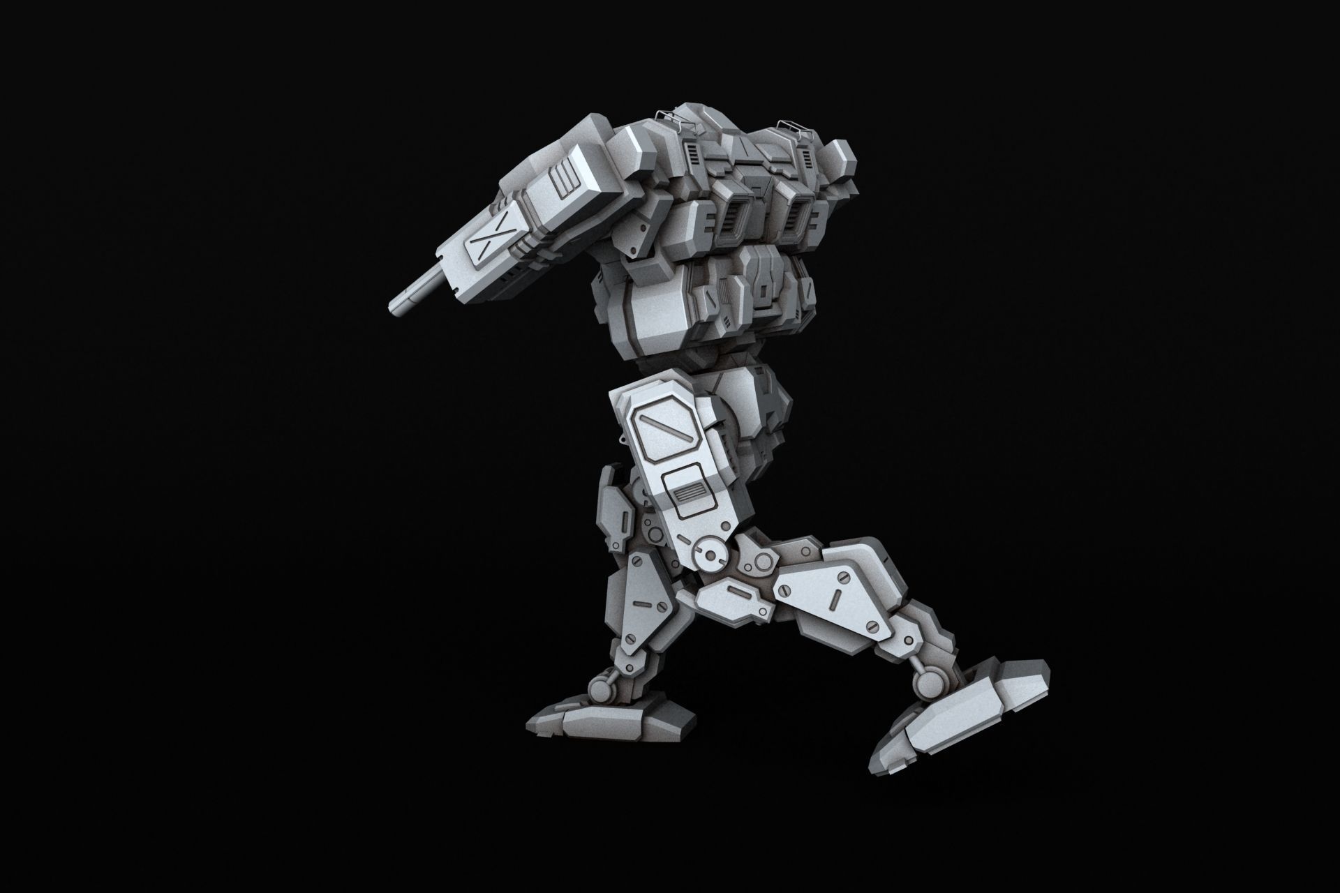 BlackJack futuristic robot 3D print model_13