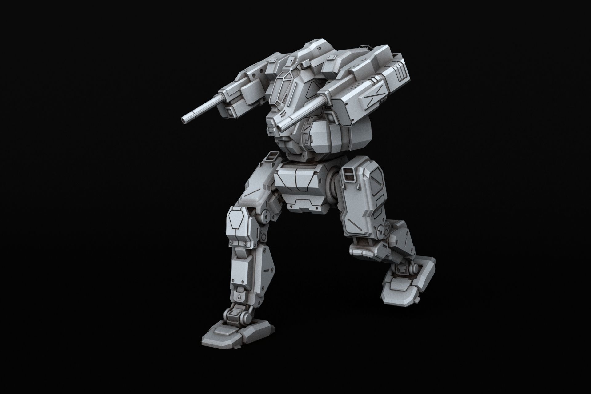 BlackJack futuristic robot 3D print model_12