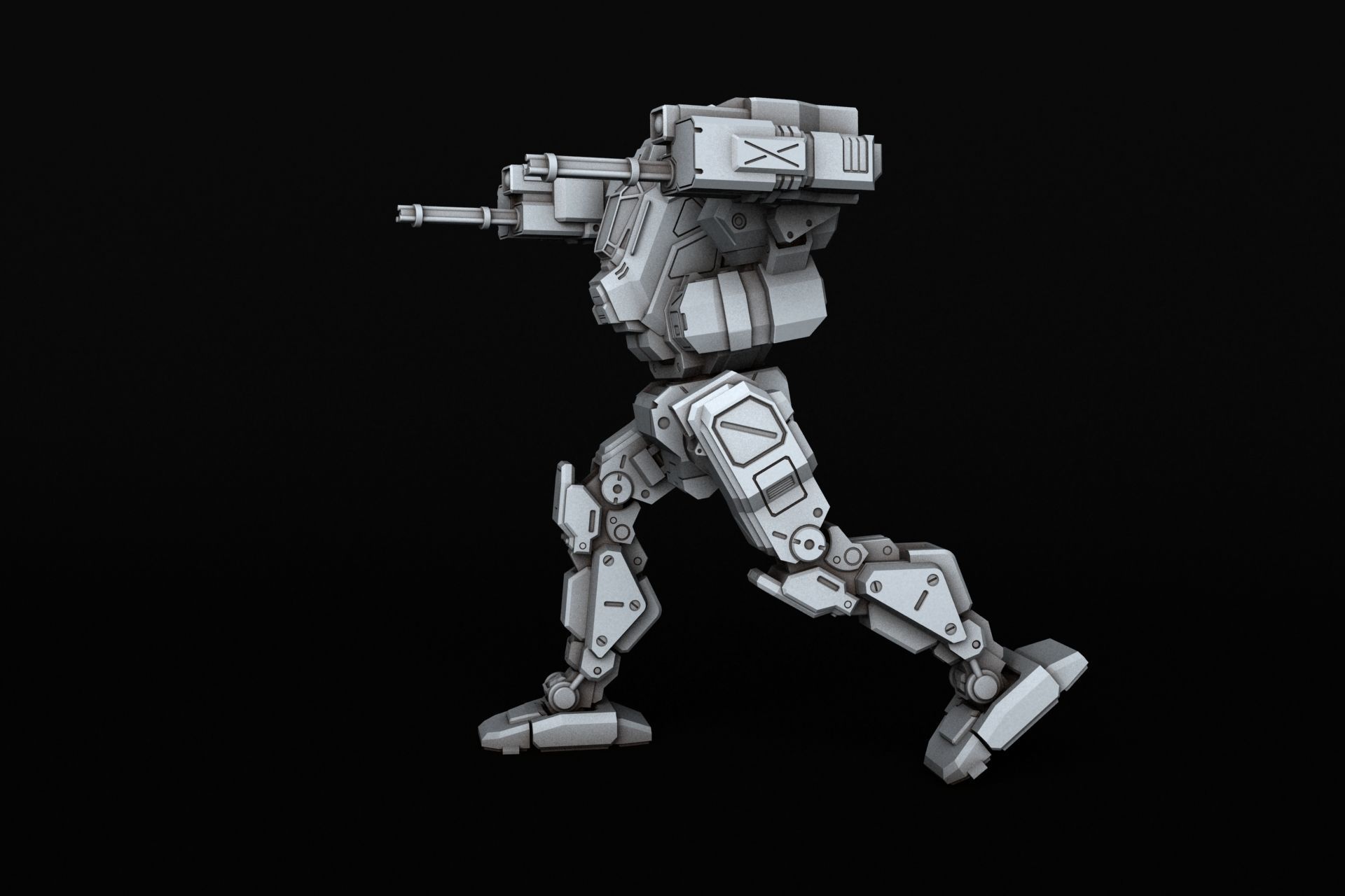 BlackJack futuristic robot 3D print model_2