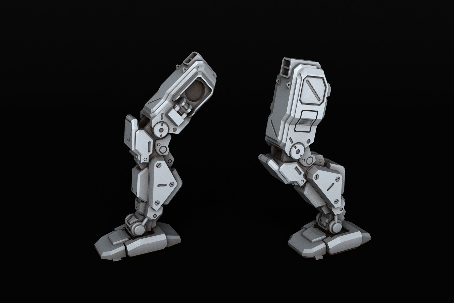BlackJack futuristic robot 3D print model_19