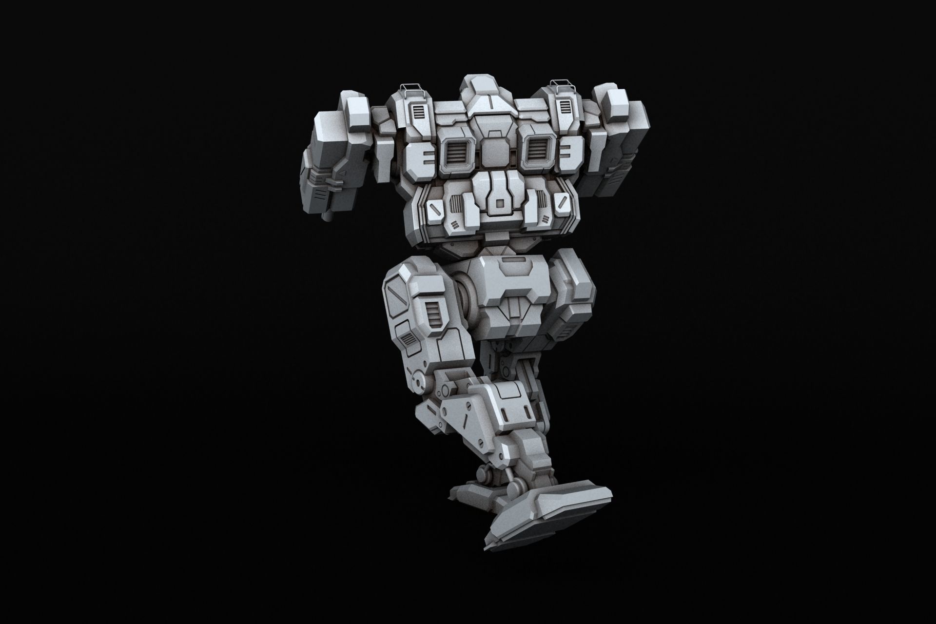 BlackJack futuristic robot 3D print model_14