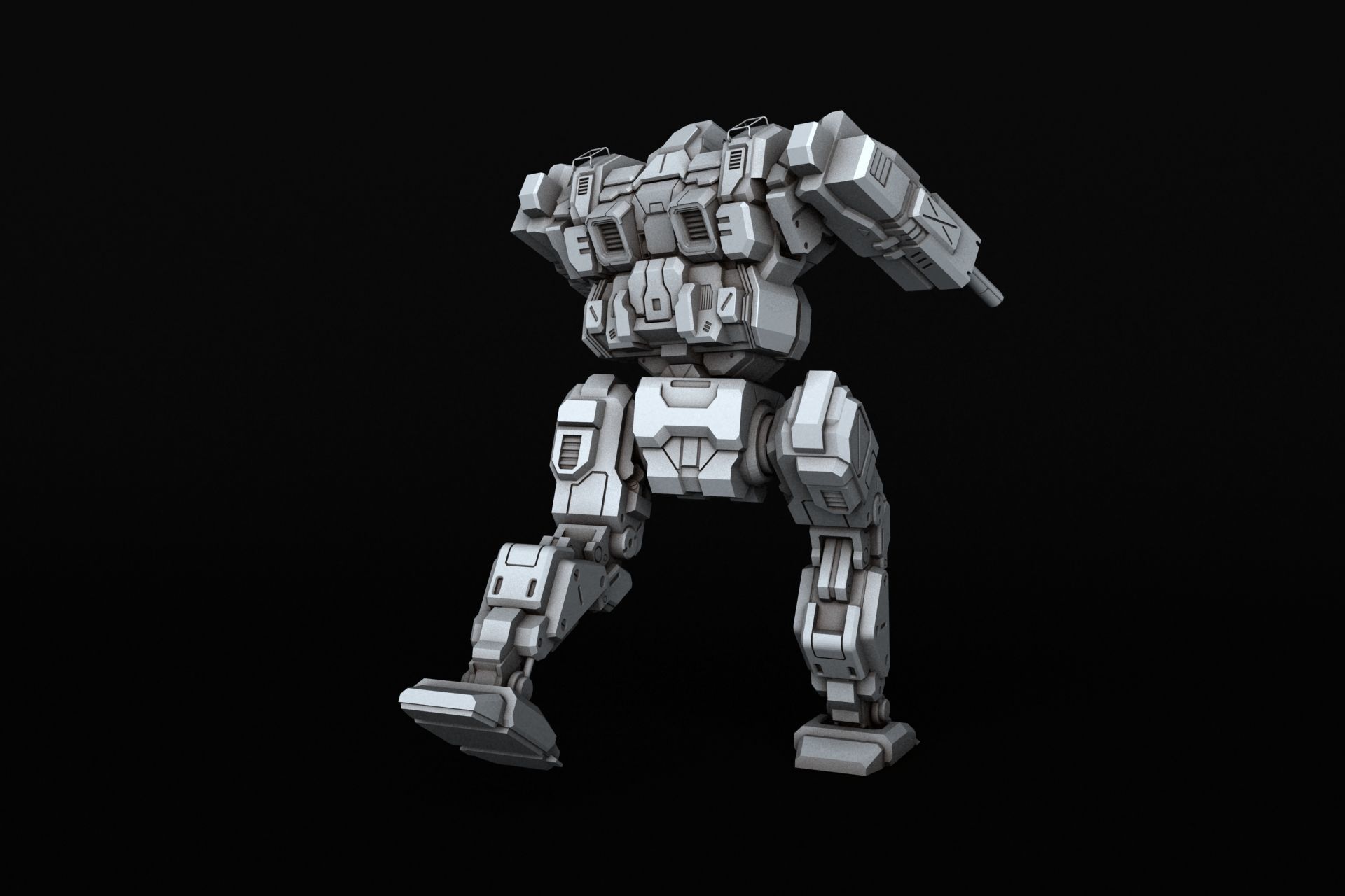 BlackJack futuristic robot 3D print model_15