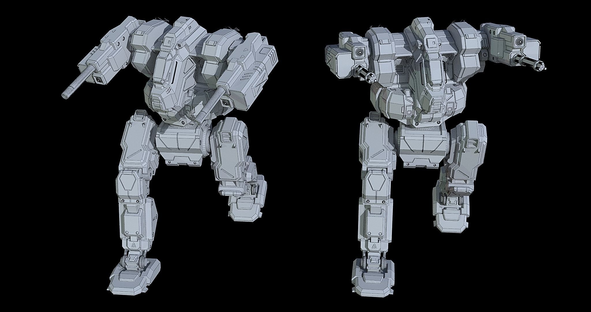 BlackJack futuristic robot 3D print model_20