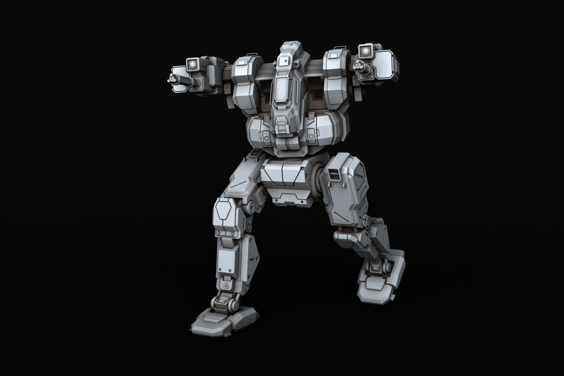 BlackJack futuristic robot 3D print model_1
