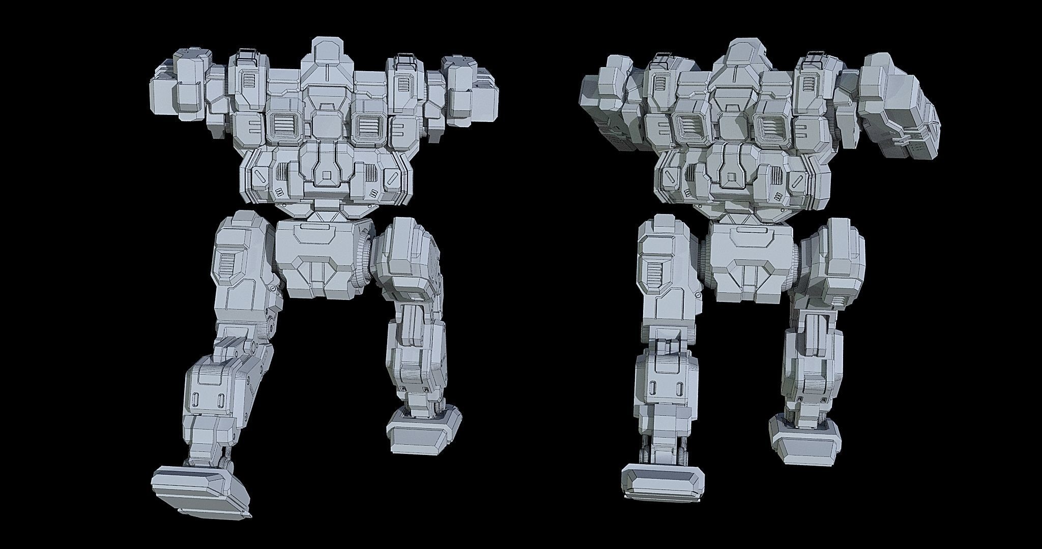 BlackJack futuristic robot 3D print model_21