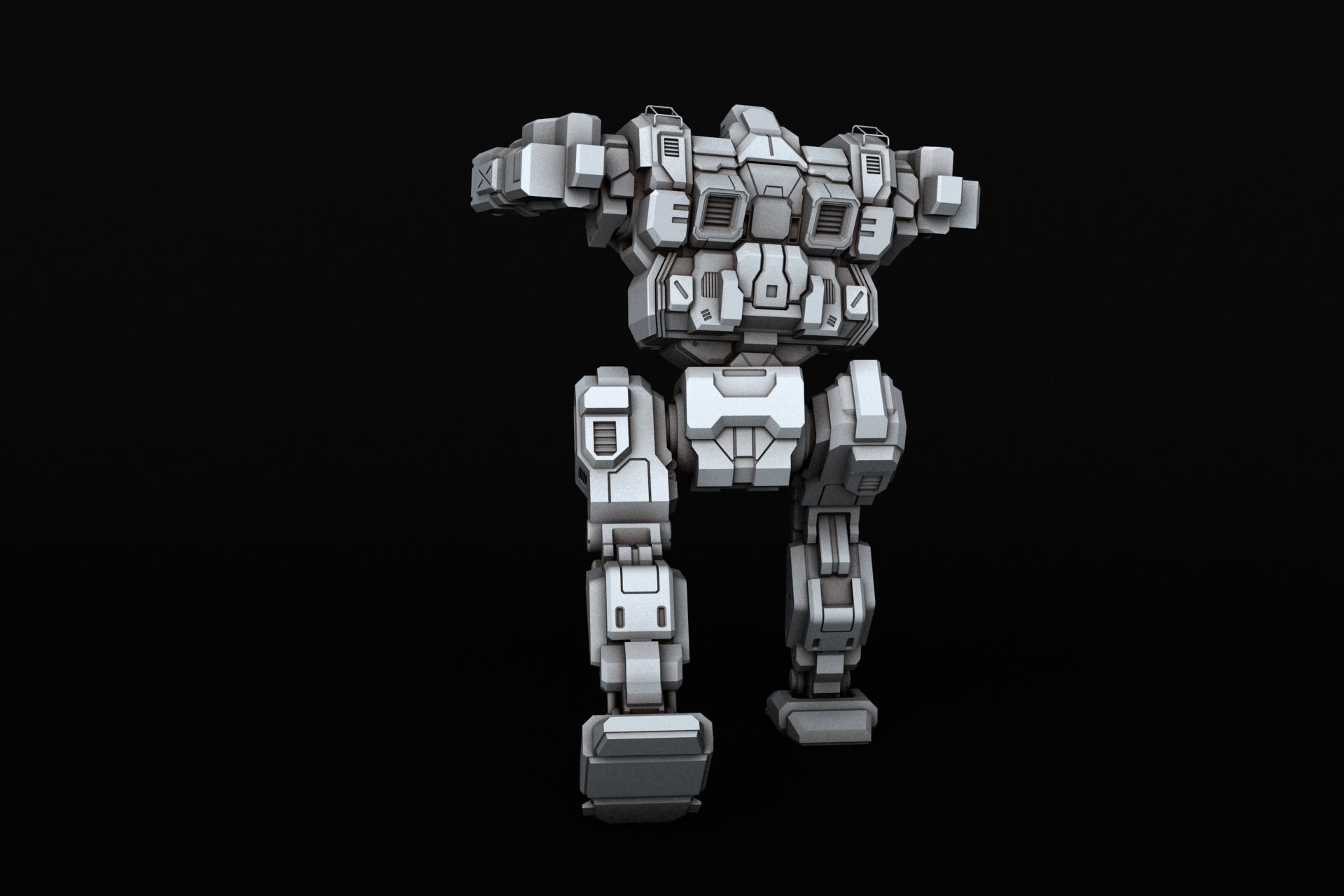 BlackJack futuristic robot 3D print model_4