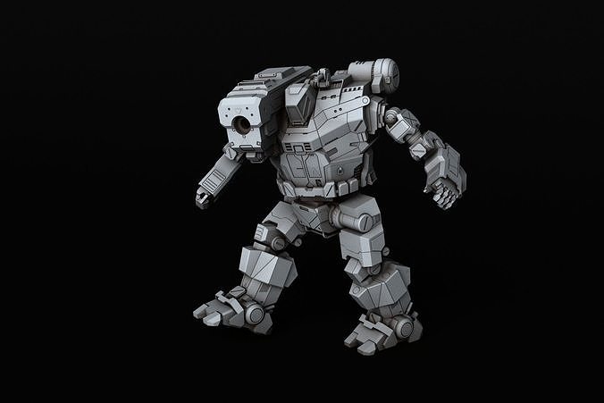 Hunchback humanoid robot 3D print model