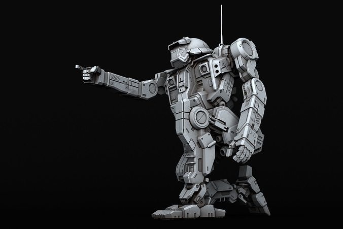 Javelin futuristic robot 3D print model