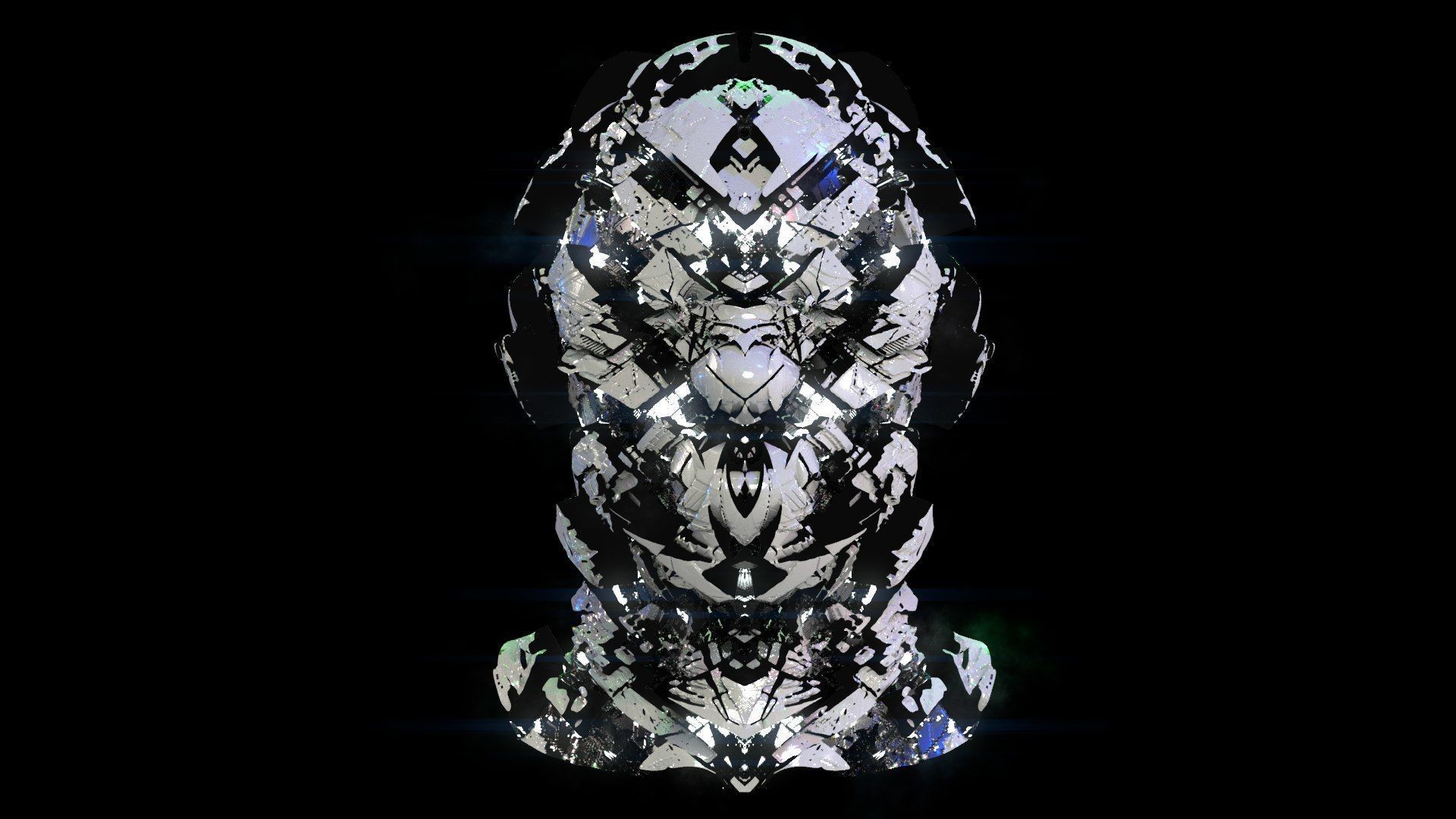 Sci-Fi Helmet Space Astronaut Character 49 3D model_2