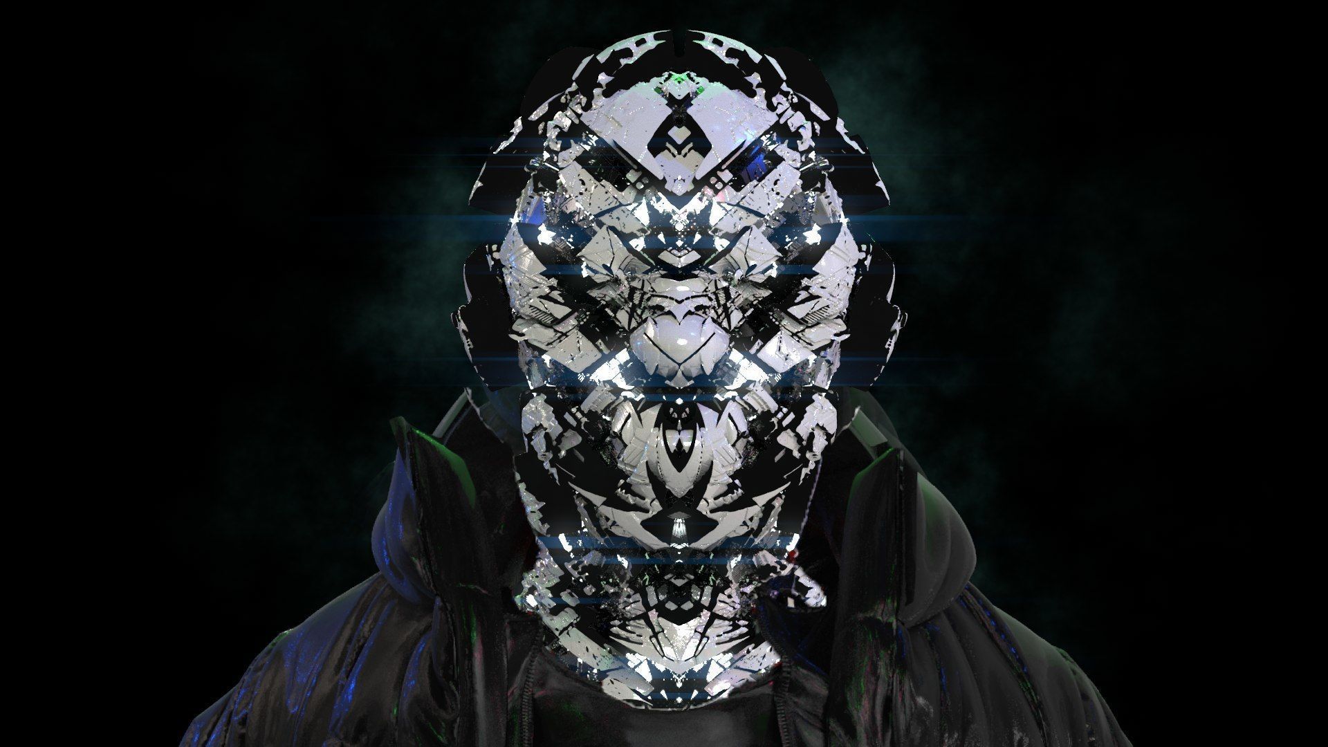 Sci-Fi Helmet Space Astronaut Character 49 3D model_1