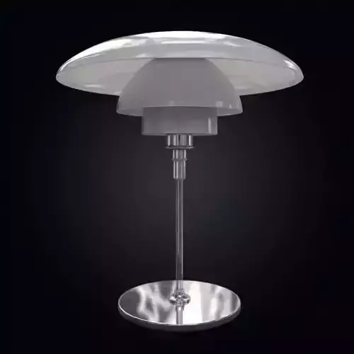 Modern Chrome And Glass Lamp