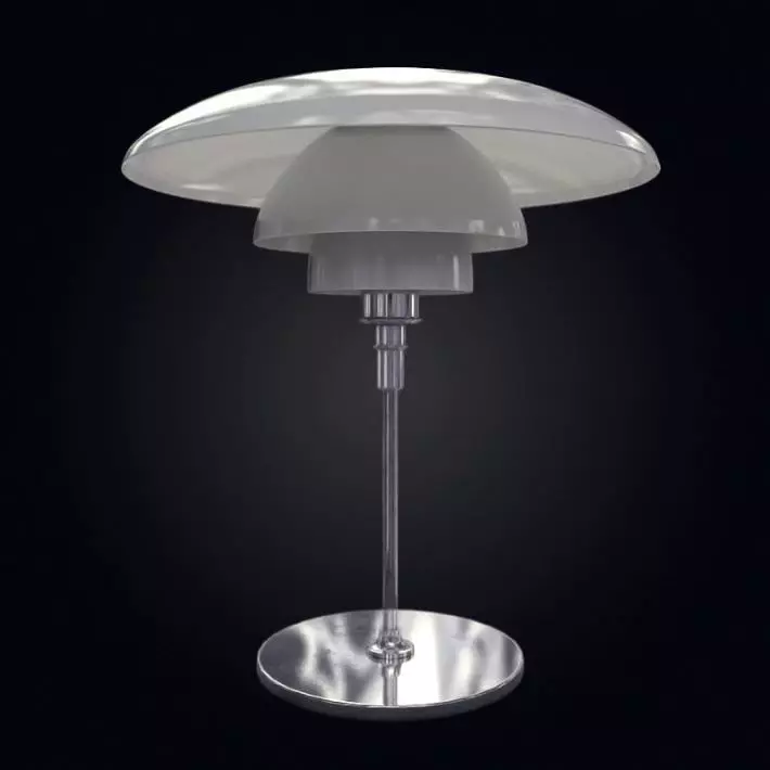Modern Chrome And Glass Lamp 3D model_0