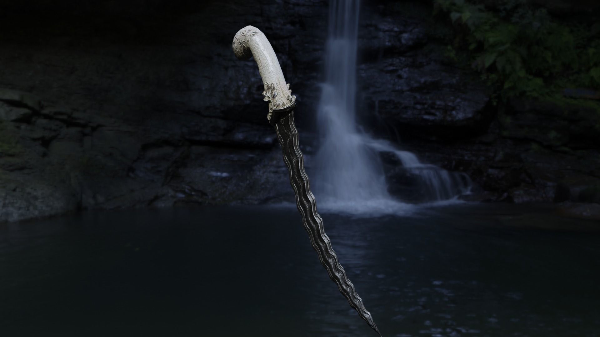 keris lowpoly ready to use for game Low-poly 3D model_4