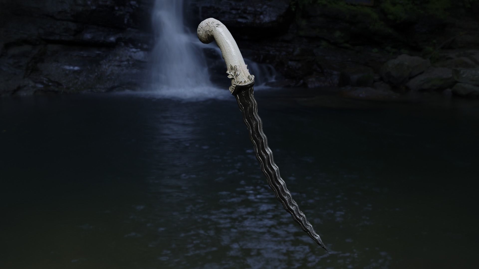 keris lowpoly ready to use for game Low-poly 3D model_3