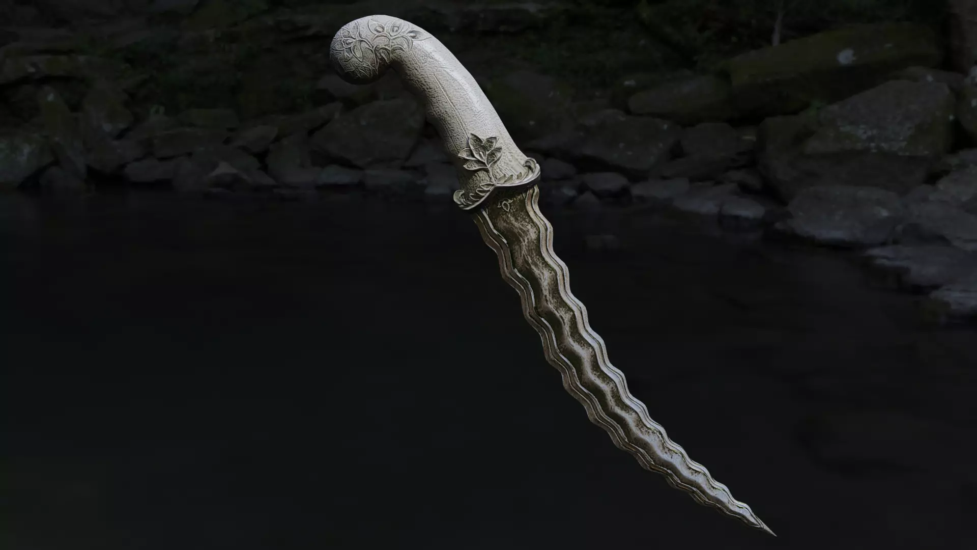 keris lowpoly ready to use for game Low-poly 3D model_0