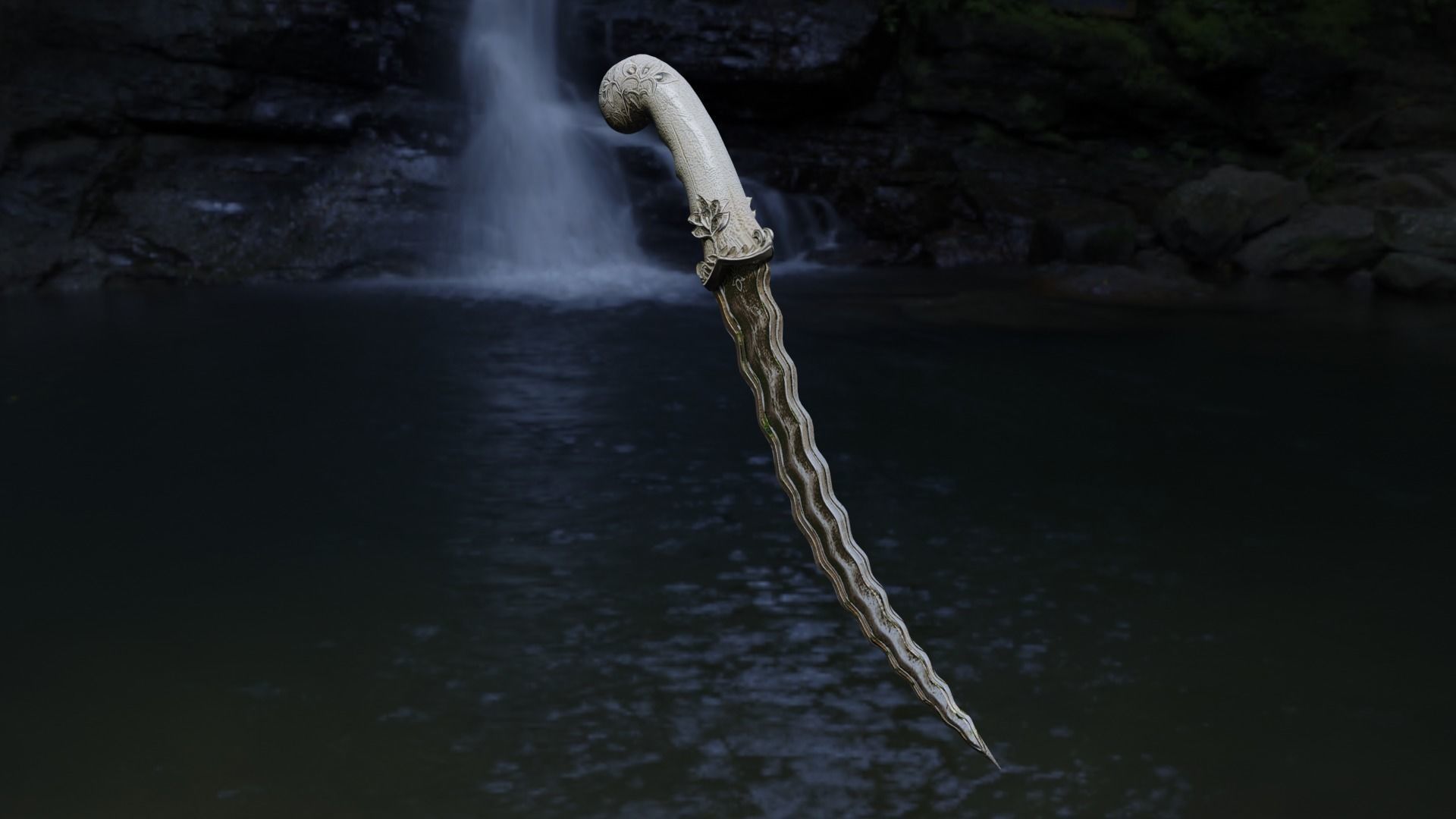 keris lowpoly ready to use for game Low-poly 3D model_2