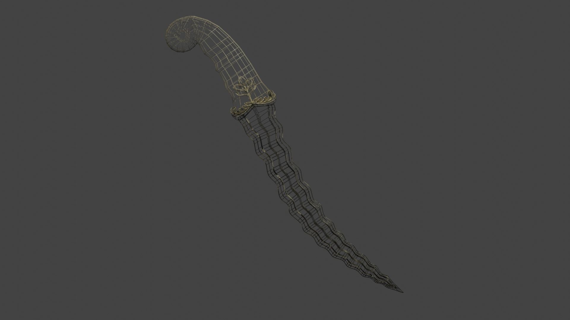 keris lowpoly ready to use for game Low-poly 3D model_7