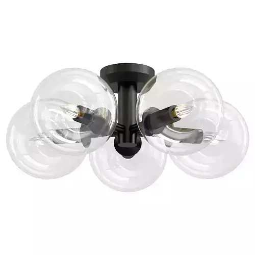 st-luce-rosello-sl424-402-05 four light ceiling fixture with clear bubbles