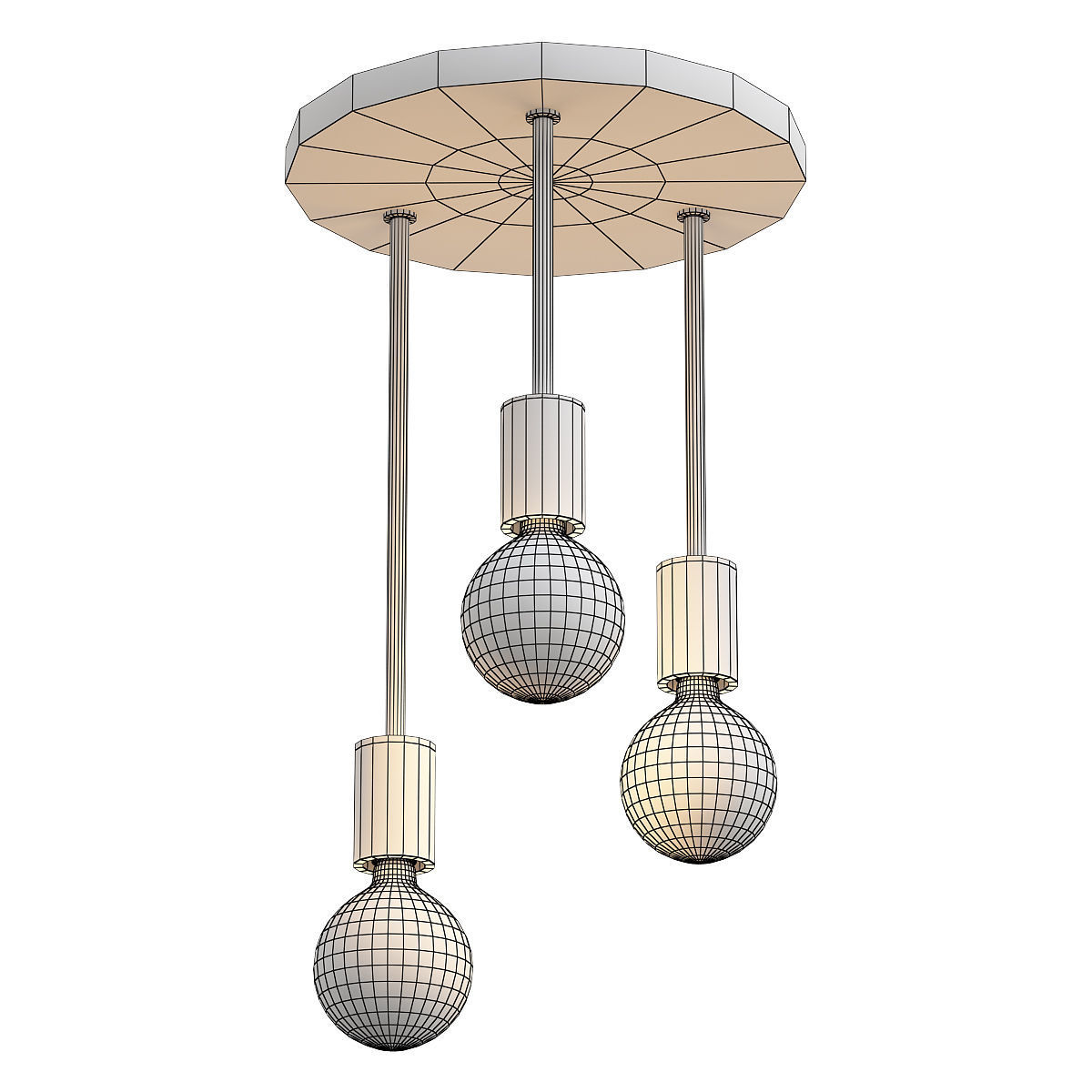 eglo-wilmcote-43126 three light ceiling fixture 3D model_1