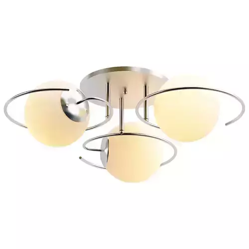 st-luce-galio-sl418-102-03 three light ceiling fixture with glass globes