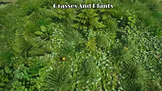 Grasses And Plants Pack unreal asset Low-poly 3D model