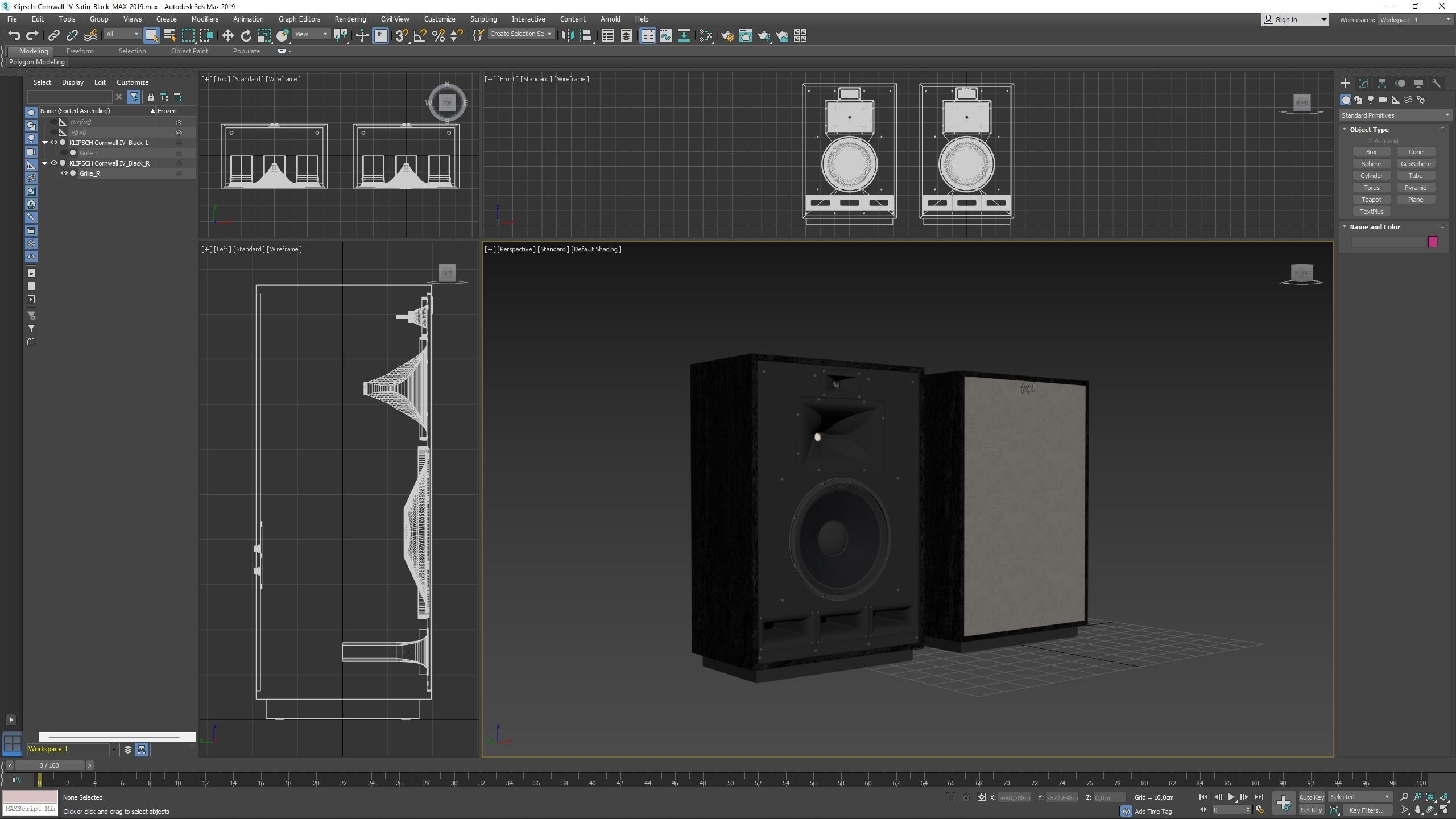 KLIPSCH Cornwall IV Floorstanding Speakers - Satin Black 3D model_14
