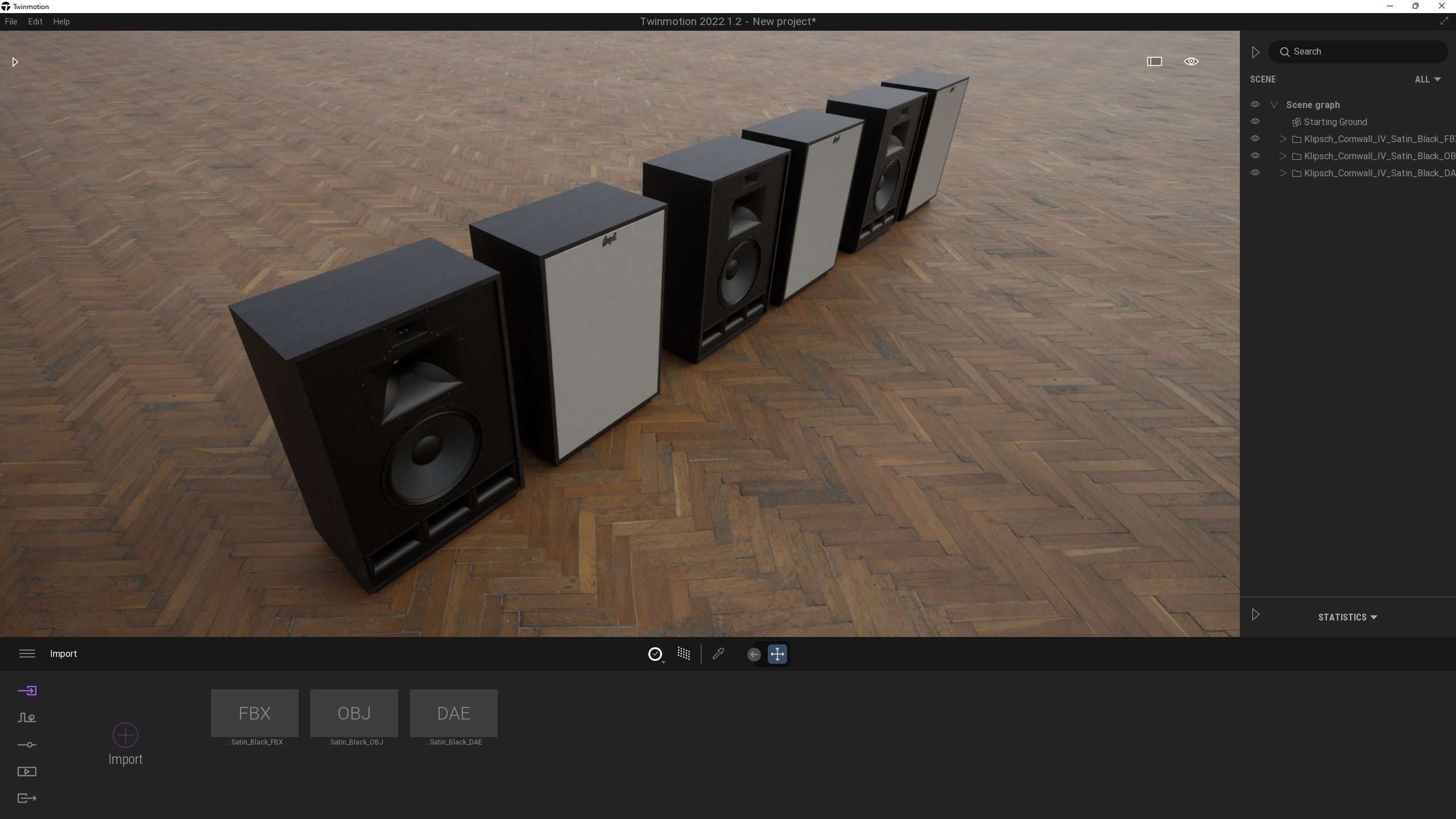 KLIPSCH Cornwall IV Floorstanding Speakers - Satin Black 3D model_15