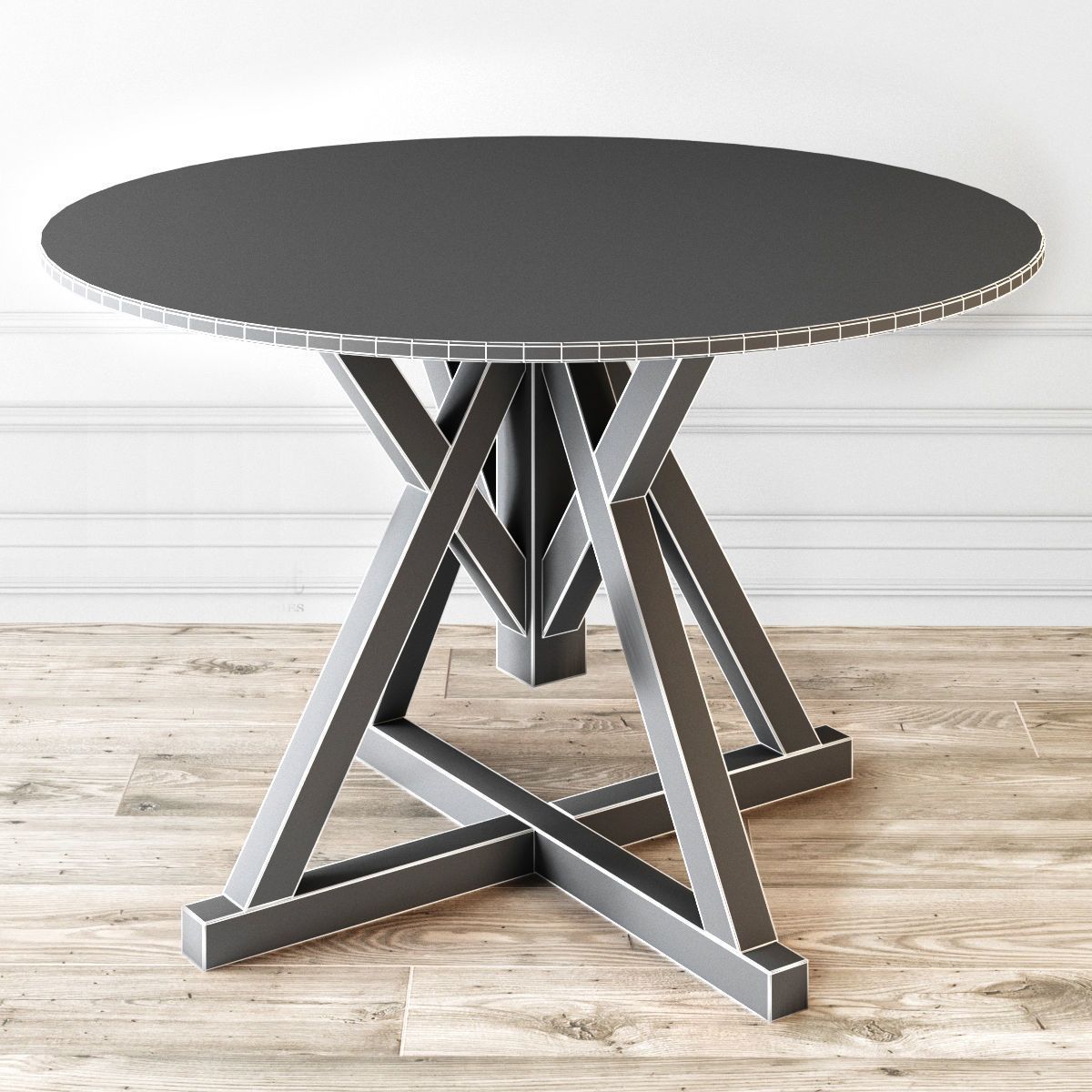 Large ambar dining table 3D model_1