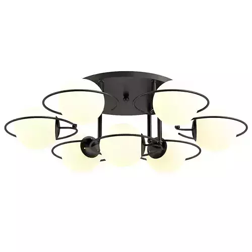 st-luce-galio-sl418-402-07 six light ceiling fixture with glass globes