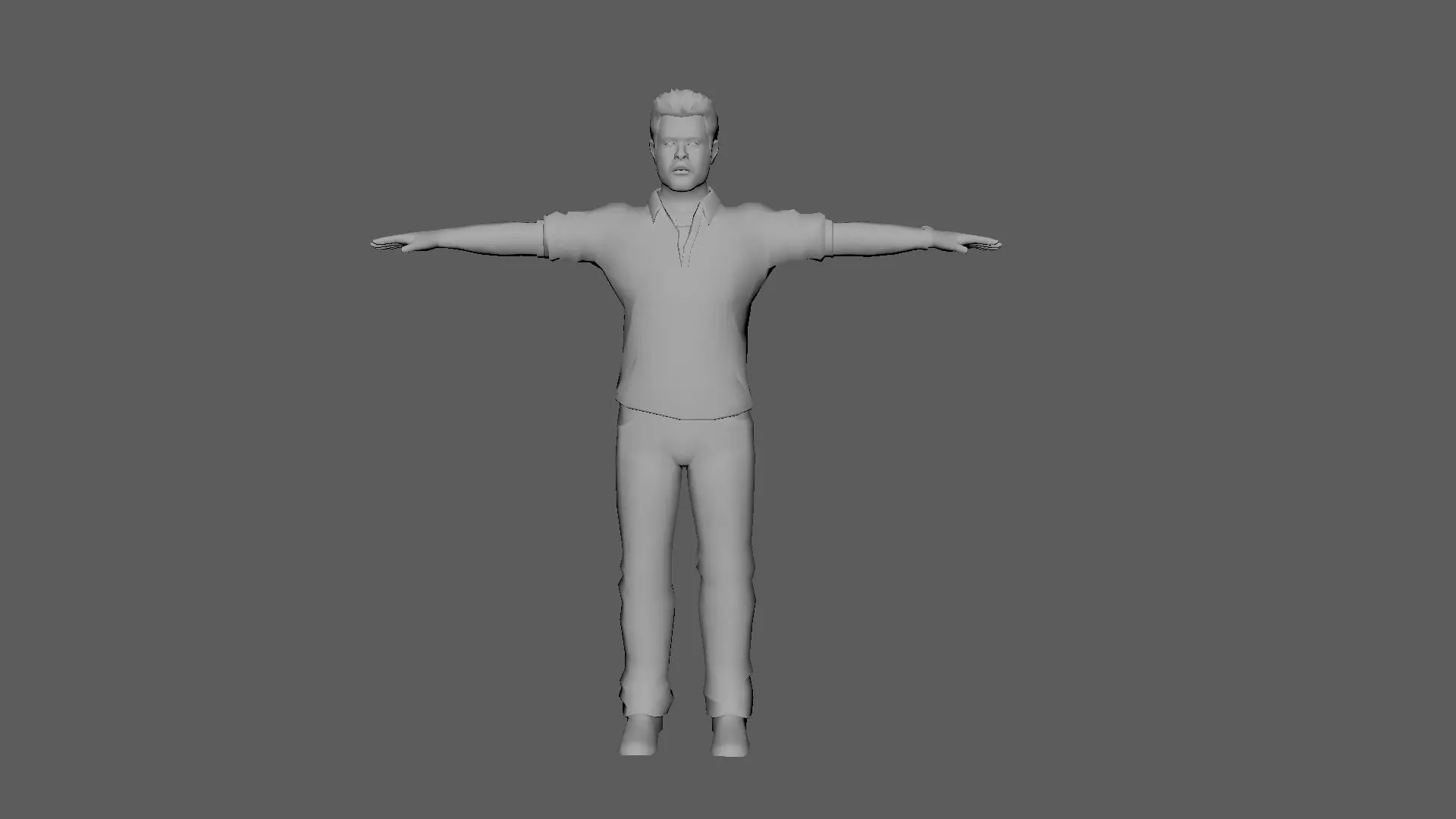 Male body lowpoly model Low-poly 3D model_0
