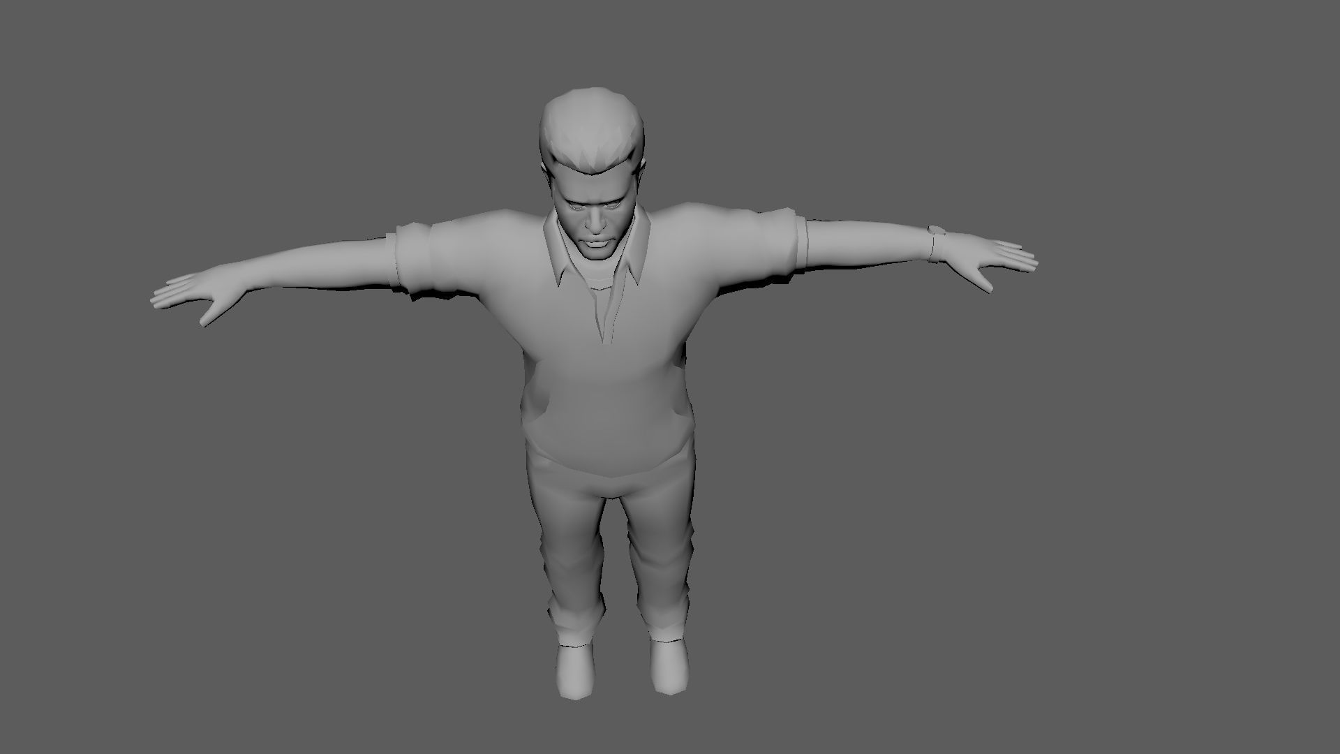 Male body lowpoly model Low-poly 3D model_3