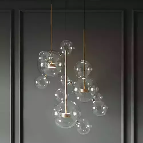 Suspended lamp giopato and coombes bolle bls 14c chandelier 3D model