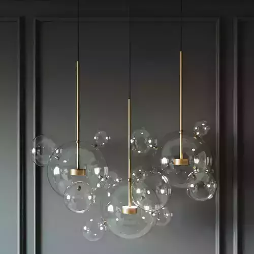 Suspended lamp giopato and coombes bolle bls 14l chandelier 3D model