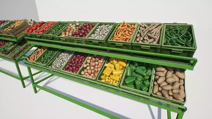 Vegetables and Props Unreal Asset Low-poly 3D model 7