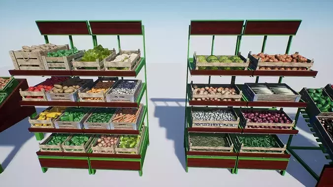Vegetables and Props Unreal Asset Low-poly 3D model 2