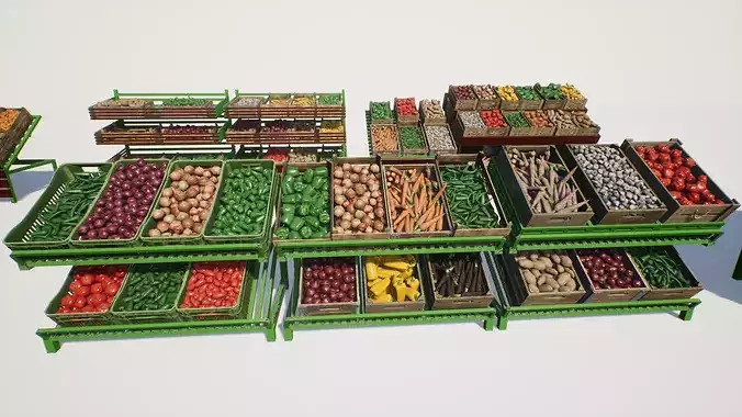 Vegetables and Props Unreal Asset Low-poly 3D model 5
