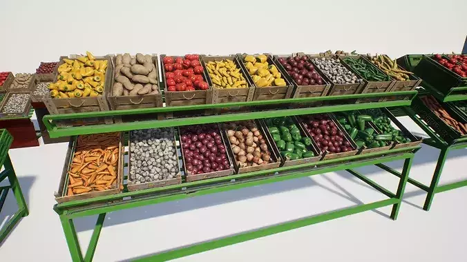 Vegetables and Props Unreal Asset Low-poly 3D model 6