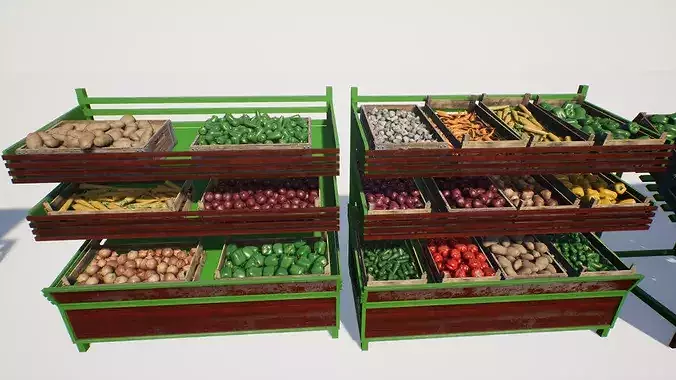 Vegetables and Props Unreal Asset Low-poly 3D model 3