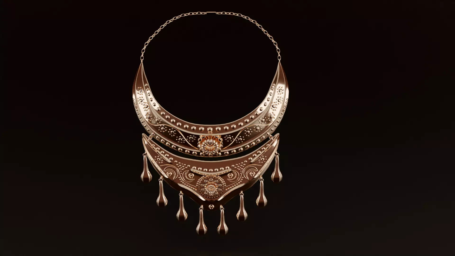 Necklace Choker Low-poly 3D model_0