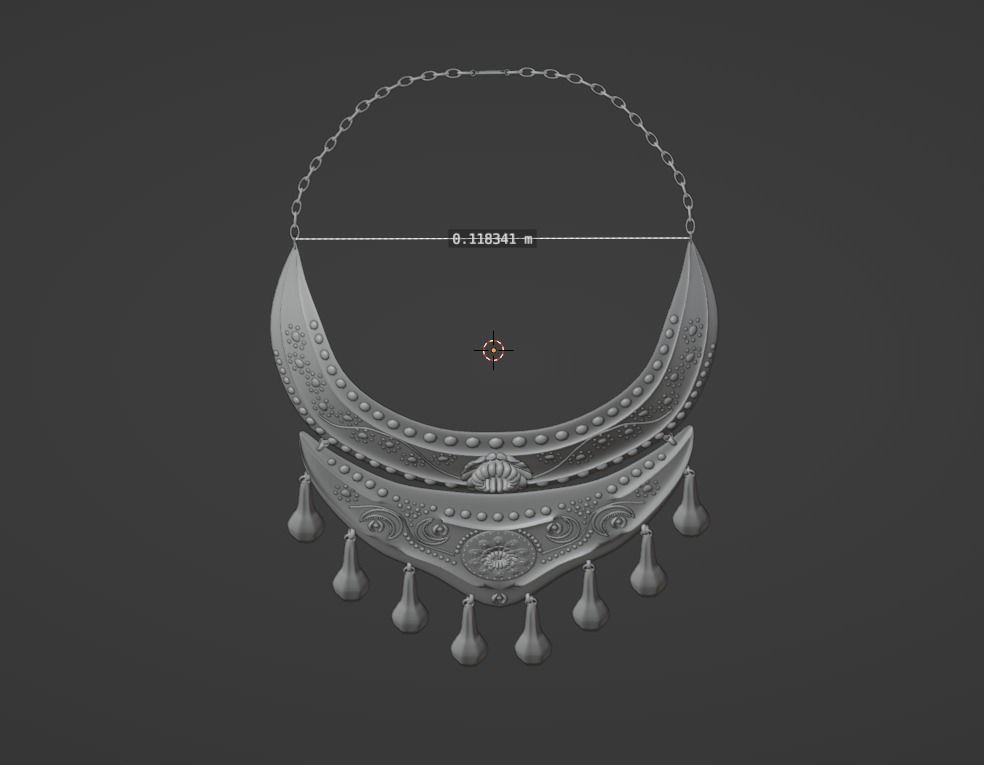 Necklace Choker Low-poly 3D model_3