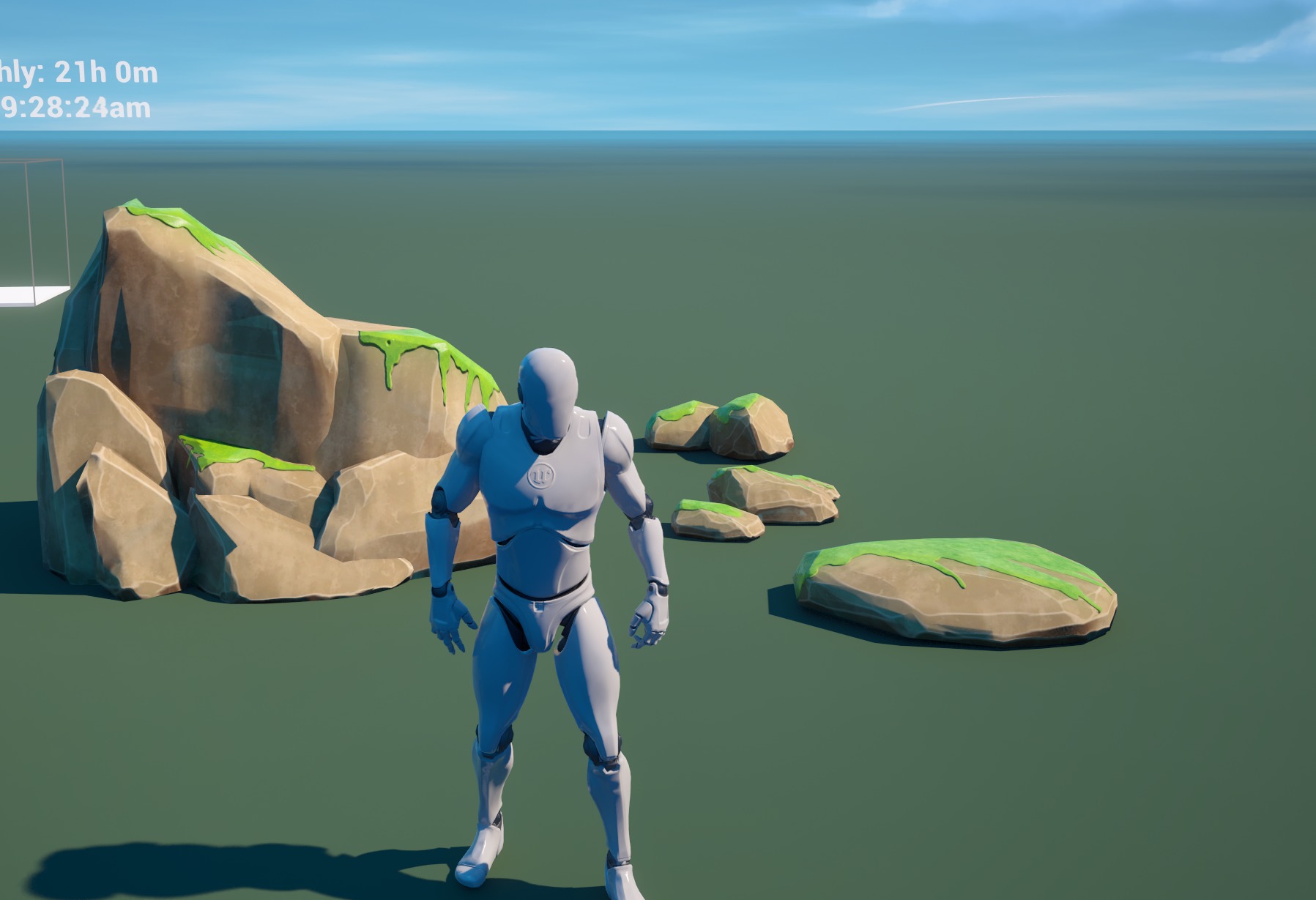 Modular Asset Pack of Stylized Green Rocks with Moss Low-poly 3D model_1