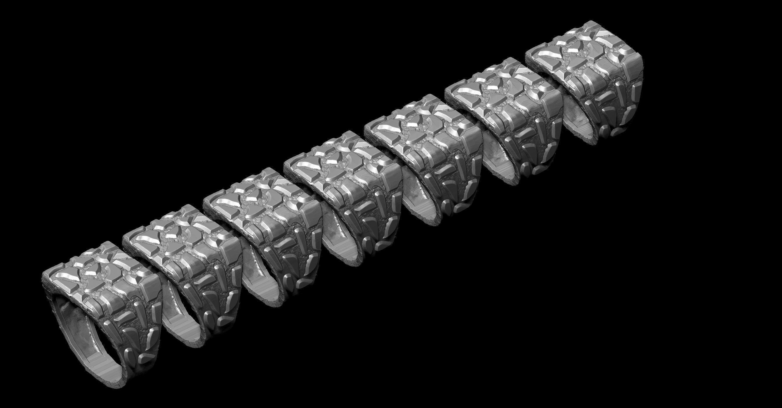 Light Weight Plain Gold Nugget Ring All 7 Sizes  3D print model_1