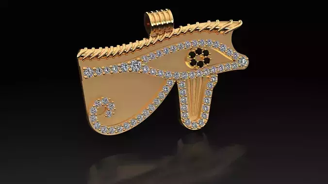 Oudjat eye Amulet replica diamonds pendant