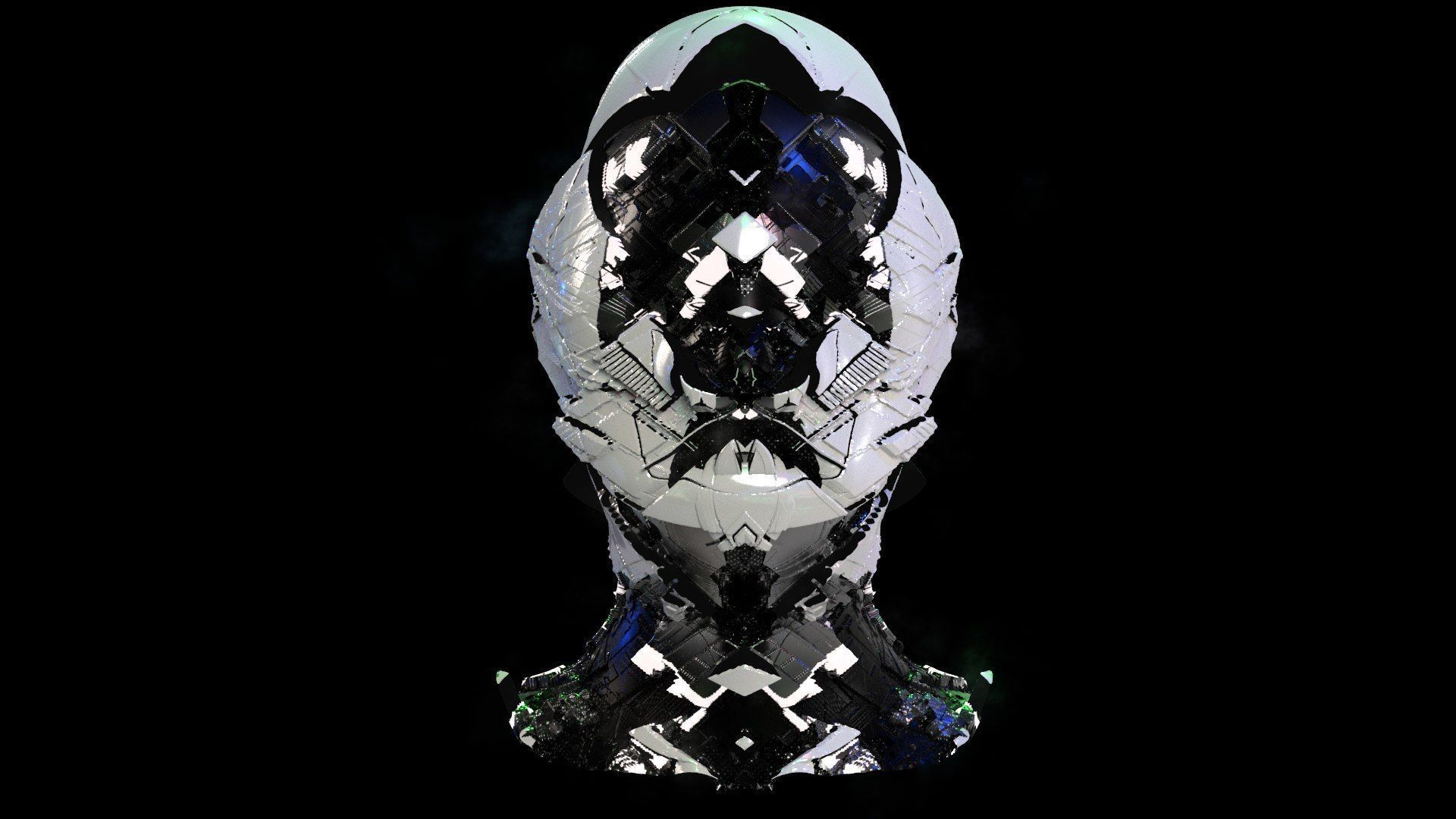 Sci-Fi Helmet Space Astronaut Character Robot 04 3D model_2