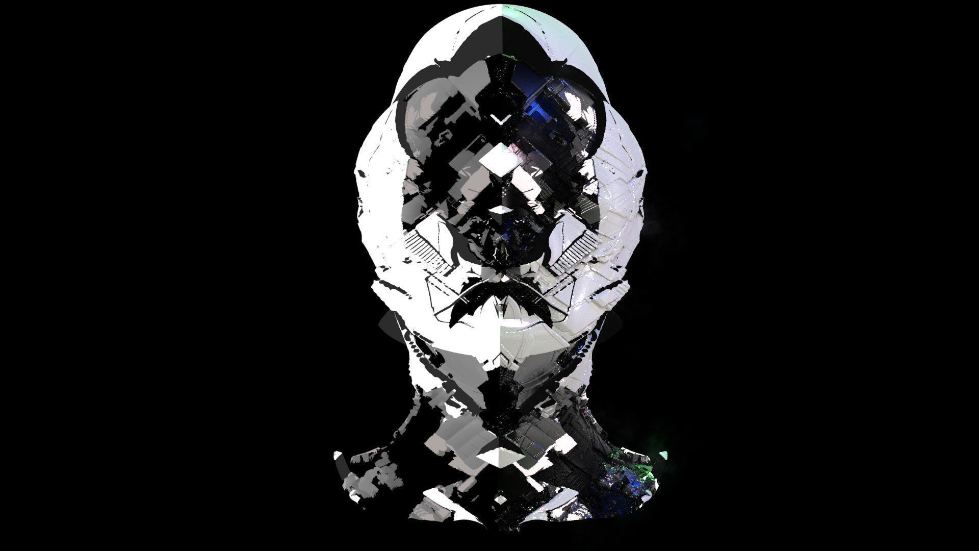 Sci-Fi Helmet Space Astronaut Character Robot 04 3D model_3