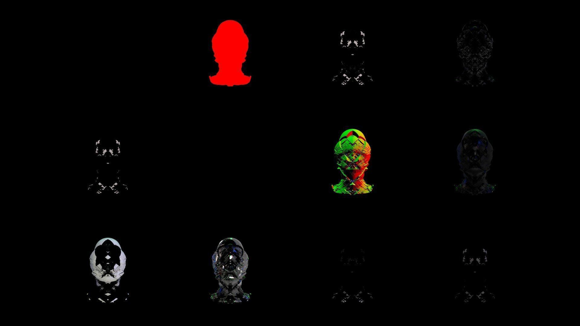 Sci-Fi Helmet Space Astronaut Character Robot 04 3D model_5