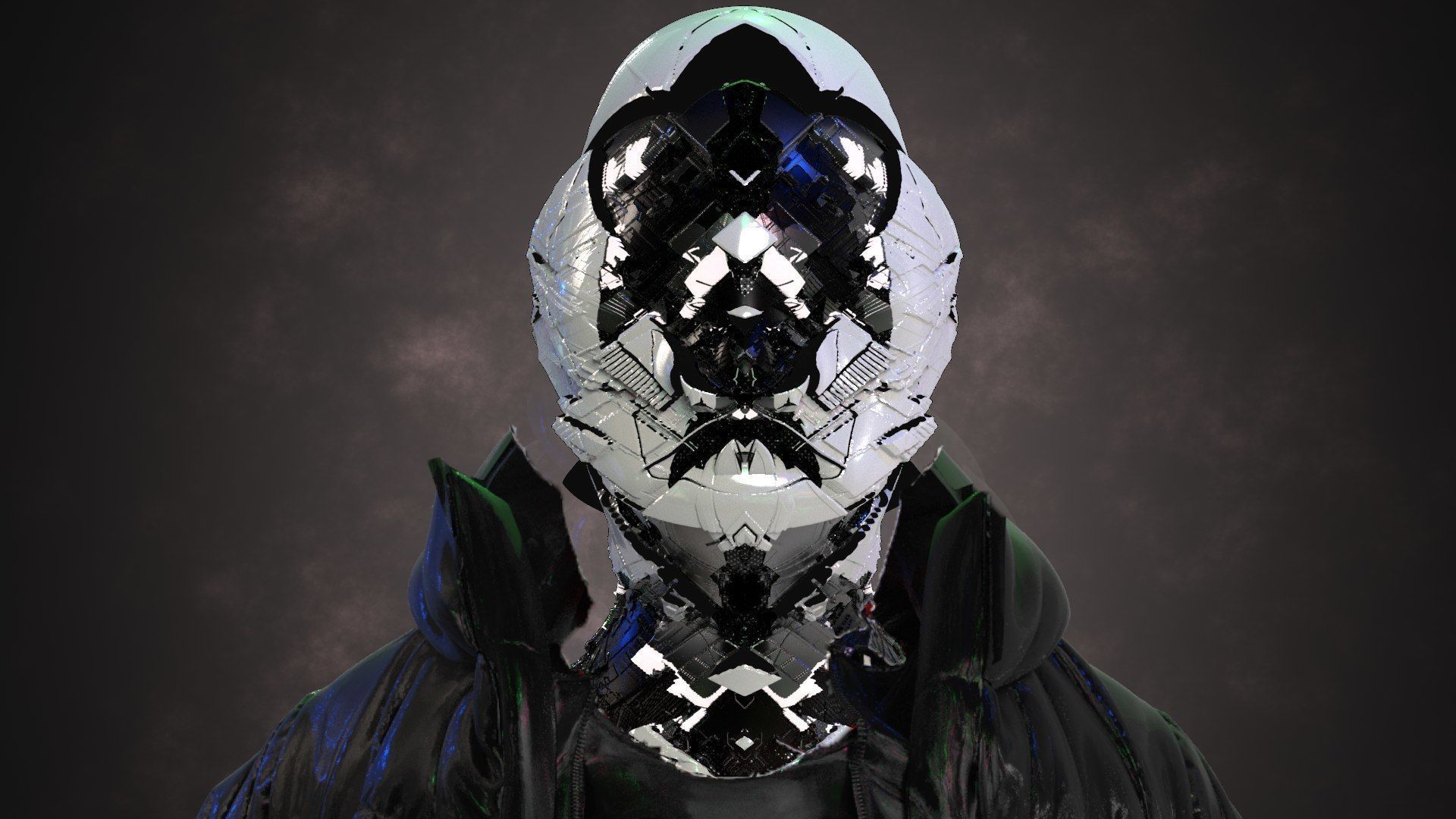 Sci-Fi Helmet Space Astronaut Character Robot 04 3D model_1