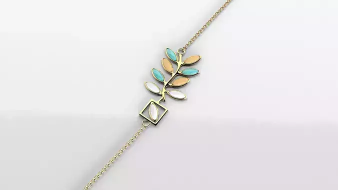 Bracelet 001 model 3 Golden Bracelet Stone 3D print STL 