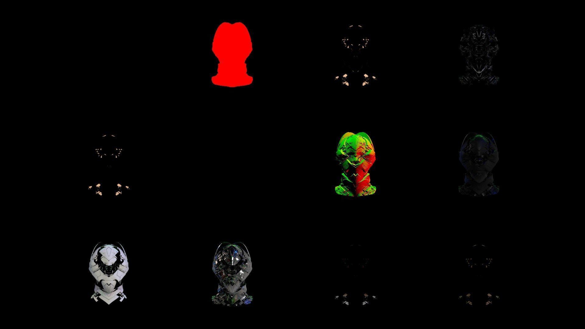 Sci-Fi Helmet Space Astronaut Character Robot 02 3D model_5