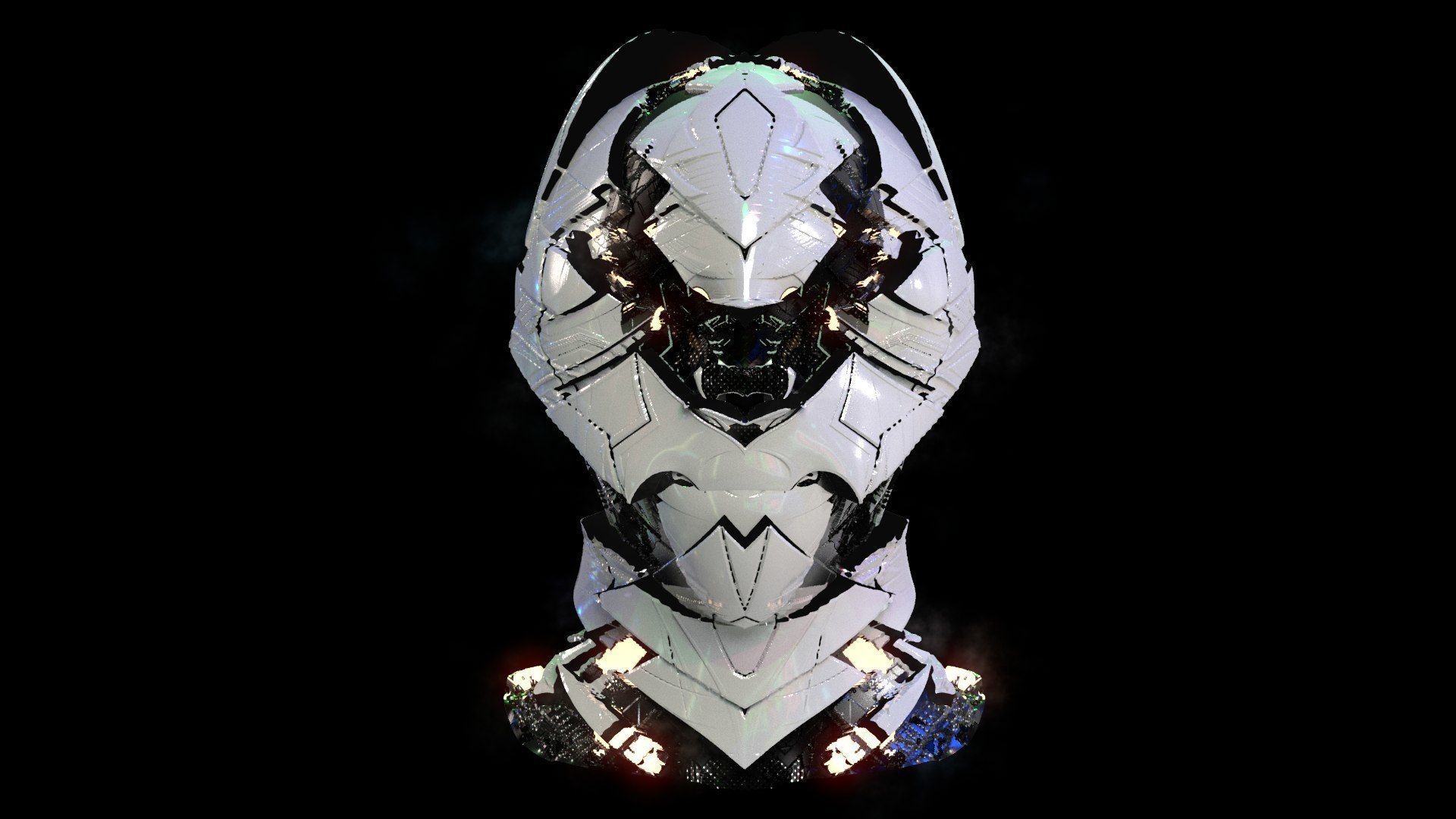 Sci-Fi Helmet Space Astronaut Character Robot 02 3D model_2